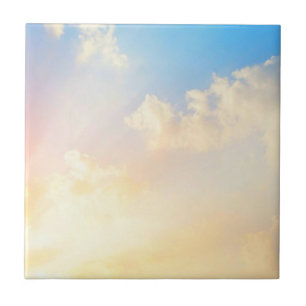 Azulejo De Cerâmica Belo Céu Azul com Nuvens,