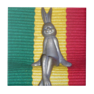 Azulejo De Cerâmica Belo coelho Rasta Oasis Metal Bunny