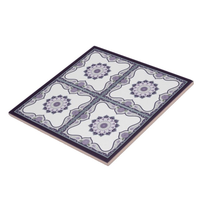 Azulejo De Cerâmica Belo design de rolagem de mandala (Lateral)