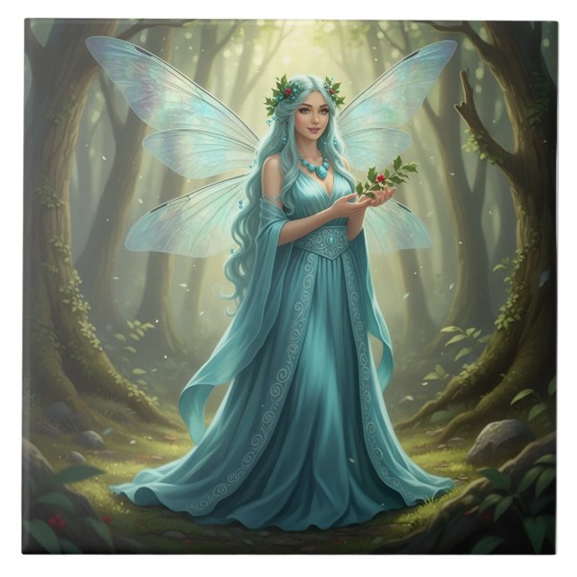Azulejo De Cerâmica Belo Dezembro Turquoise Fairy (Frente)