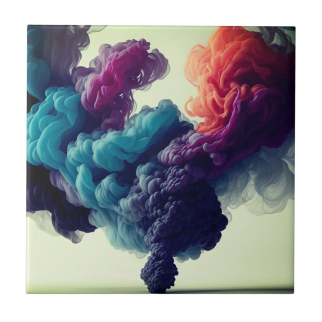 Azulejo De Cerâmica Belo efeito design de fumaça moderno (Frente)