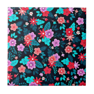 Azulejo De Cerâmica Belo Esquema Ditsy Floral Padrão-56576