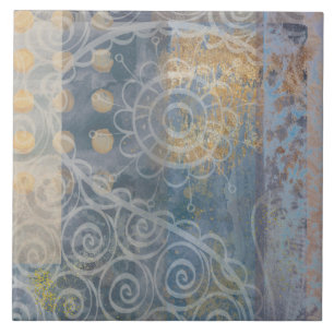 Azulejo De Cerâmica Belo padrão azul marrom estilo industrial loft