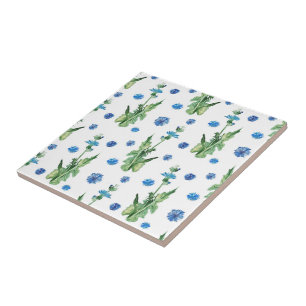 Azulejo De Cerâmica Belo padrão de flores de aquarela