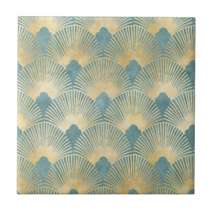 Azulejo De Cerâmica Belo padrão do ventilador, ouro teórico, padrão Ar