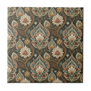 Azulejo De Cerâmica Belo Padrão Floral Art Nouveau Vintage para Mural