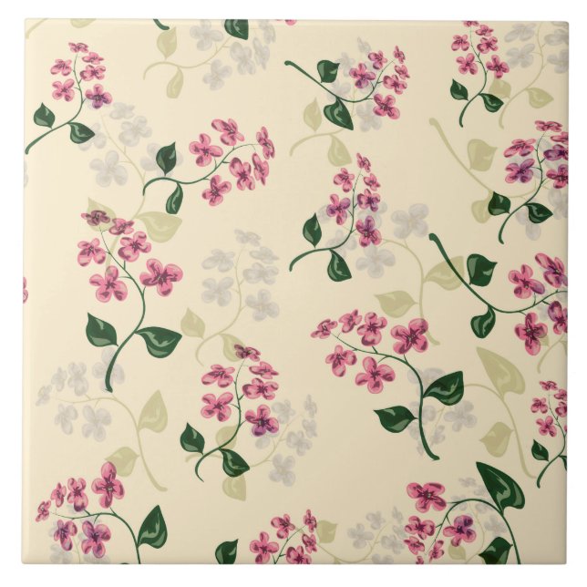 Azulejo De Cerâmica Belo padrão floral sem descontinuidades esqueça-me (Frente)