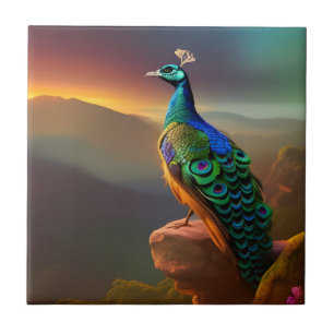 Azulejo De Cerâmica Belo Pavão saúda o Dia