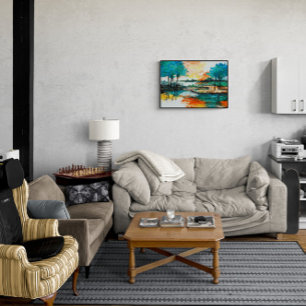 Azulejo De Cerâmica Belo Trabalho de arte de Paisagem Vibrante