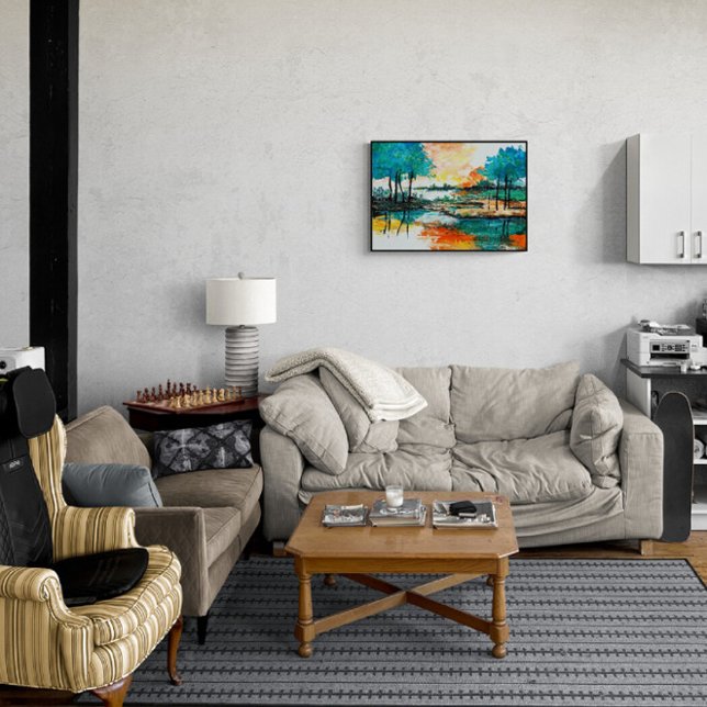 Azulejo De Cerâmica Belo Trabalho de arte de Paisagem Vibrante (Criador carregado)