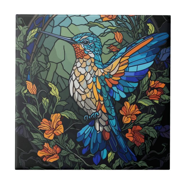 Azulejo De Cerâmica Belo Vidro Hummingbird (Frente)