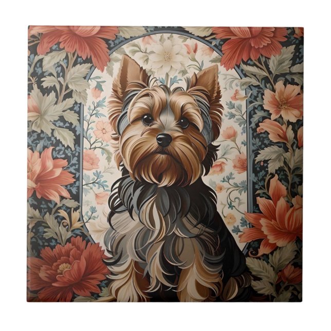 Azulejo De Cerâmica Belo Yorkie | Yorkshire Terrier Portrait (Frente)