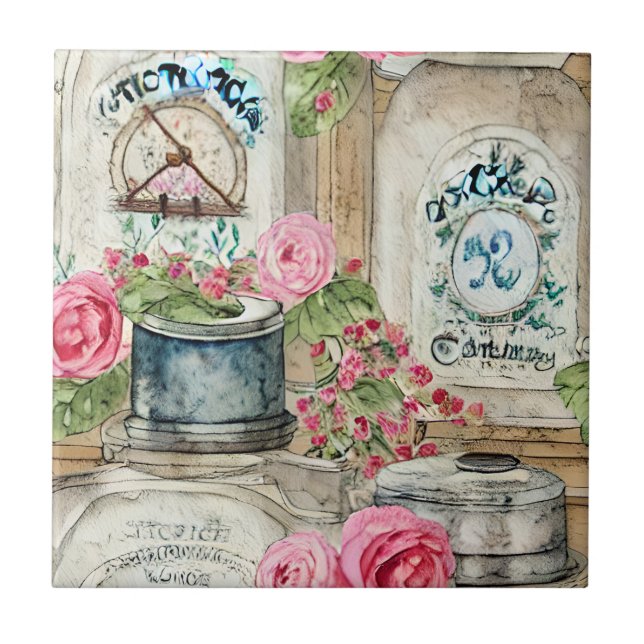 Azulejo De Cerâmica Belos artesanatos de Mão Espalha russa da cozinha (Frente)