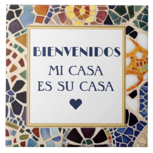 Azulejo De Cerâmica Bem-vindos Mi Casa Es Su Casa Mosaico Falso Gaudi
