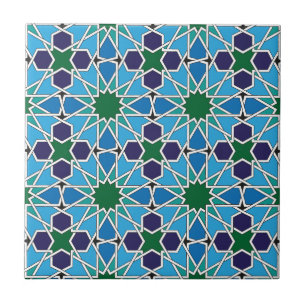 Azulejo De Cerâmica Ben Yusuf Madrasa Padrão Geométrico 10