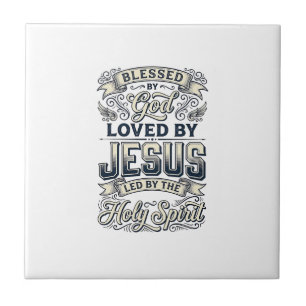 Azulejo De Cerâmica Bênção de Deus Jesus Espírito Santo Camisa Vintage