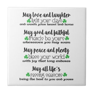 Azulejo De Cerâmica Bênção irlandesa do provérbio