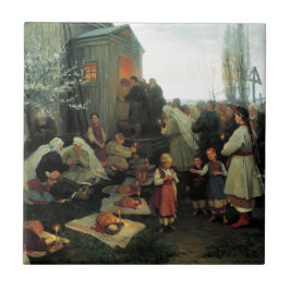 Azulejo De Cerâmica Bênção ucraniana de Den da páscoa/velyk