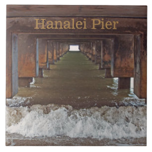 AZULEJO DE CERÂMICA  "BENEATH HANALEI PIER" (KAUAI)
