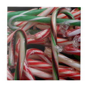 Azulejo De Cerâmica Bengalas de Natal com Menta de Chocolate Festivo