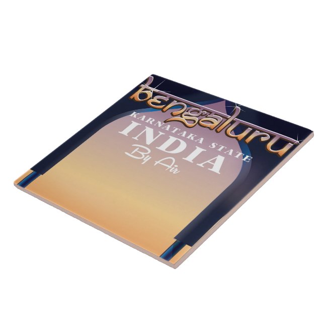 Azulejo De Cerâmica Bengaluru, poster de viagens da Índia (Lateral)