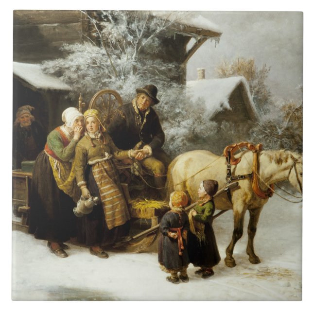 Azulejo De Cerâmica Bengt Nordenberg - Saindo de Casa (Frente)