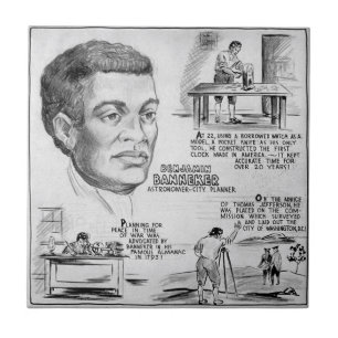 Azulejo De Cerâmica Benjamin Banneker: Cientista Negro e Revolucionári