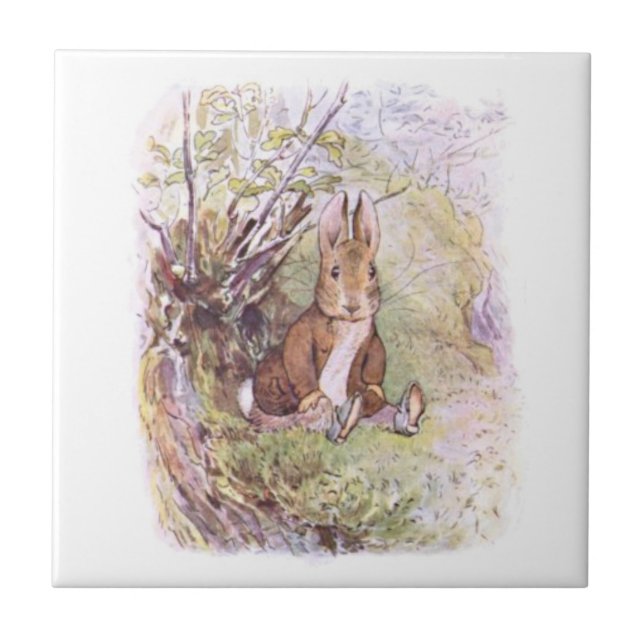 Azulejo De Cerâmica Benjamin Bunny (por Beatrix Potter) (Frente)