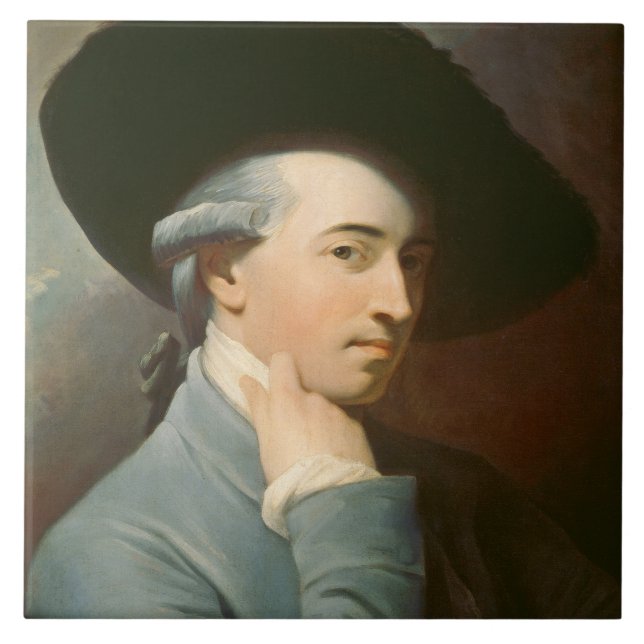 Azulejo De Cerâmica Benjamin ocidental, C. 1776 (óleo em canvas) (Frente)
