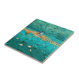 Azulejo De Cerâmica Benten Pond no cenário japonês Shiba Kawase Hasu