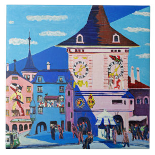 Azulejo De Cerâmica Berna com Belltower por Ernst Ludwig Kirchner