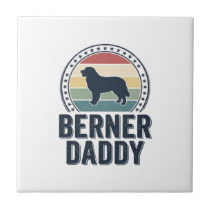 Azulejo De Cerâmica Berner Daddy Vintage Cachorro Pai Vector Camisa De