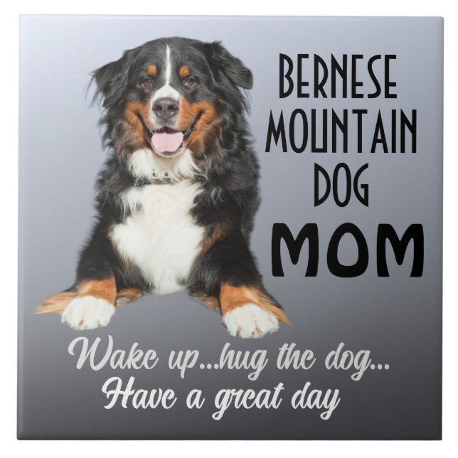 Azulejo De Cerâmica Bernese Mountain Dog Mãe (Frente)