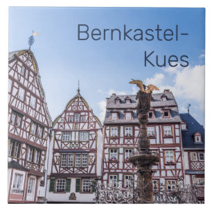 Azulejo De Cerâmica Bernkastel-Kues Facadas Históricas Alemanha Souven