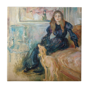 Azulejo De Cerâmica Berthe Morisot - Julie e seu galgo Laerte