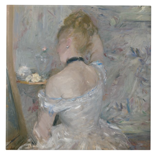 Azulejo De Cerâmica Berthe Morisot - Mulher na sua Toilette (Frente)