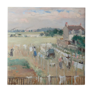 Azulejo De Cerâmica Berthe Morisot - Pendurando a Roupa para Secar
