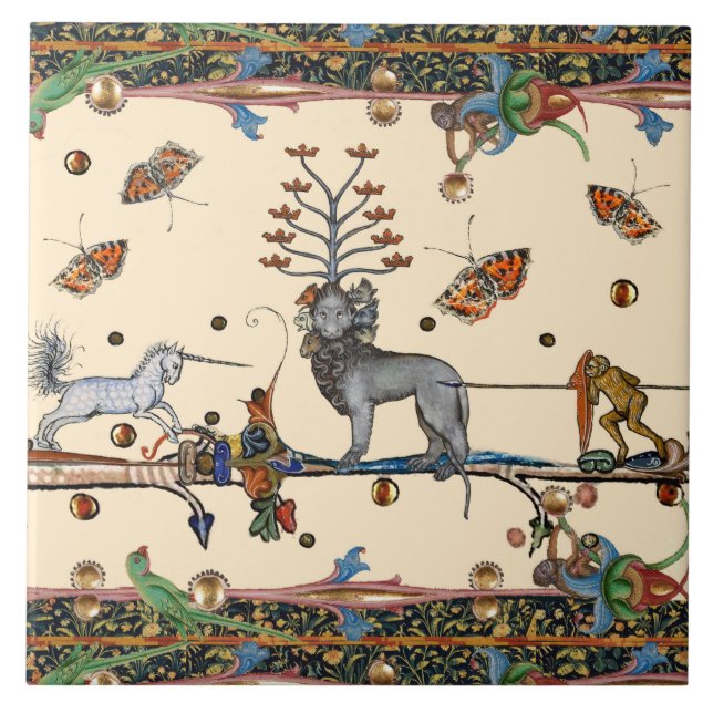 AZULEJO DE CERÂMICA  BESTIÁRIO MÉDIO ESTRANHO,BEAST APOCALIÍPTICO,UNICO (Frente)