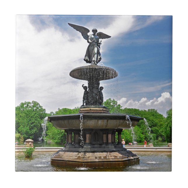 Azulejo De Cerâmica Bethesda "anjo Central Park das águas", NYC (Frente)