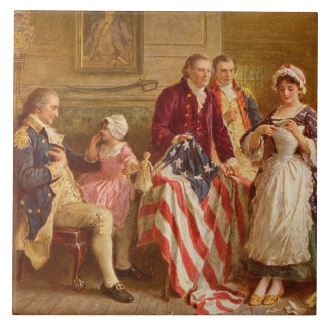 Azulejo De Cerâmica Betsy Ross, 1777 (História Americana) (Patriota do (Frente)