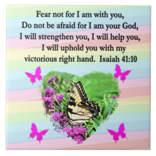 AZULEJO DE CERÂMICA BÍBLIA VERSA DE BARRAMENTO RÁPIDO ISAIAH 41:10