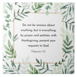 Azulejo De Cerâmica Bíblia verso, Philippians 4:6