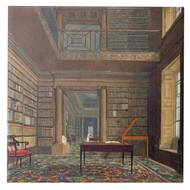 Azulejo De Cerâmica Biblioteca de faculdade de Eton, da "história de (Frente)
