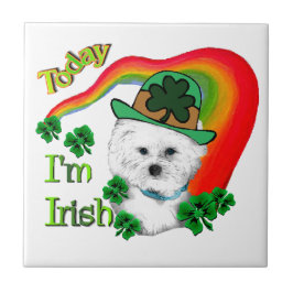 Azulejo De Cerâmica Bichon Frise St Patricks