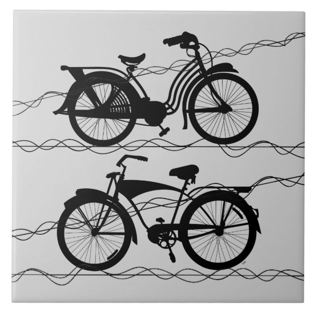 Azulejo De Cerâmica Bicicleta Black 1 (Frente)