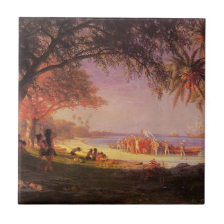 Azulejo De Cerâmica Bierstadt Albert, O Desembarque de Colombo