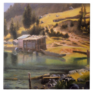 Azulejo De Cerâmica Bierstadt - Campo de Pesca e Caça, Alasca
