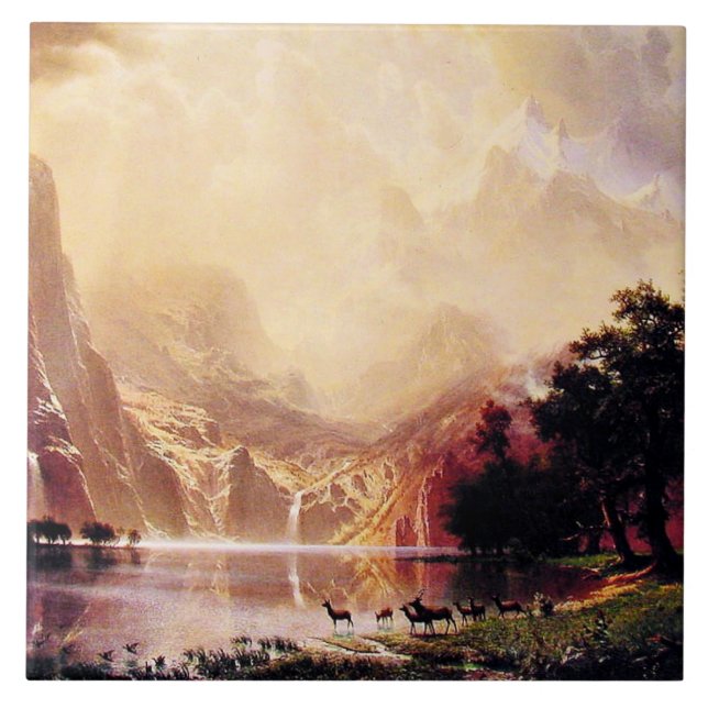 Azulejo De Cerâmica Bierstadt - Entre as montanhas de Sierra Nevada (Frente)