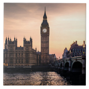 Azulejo De Cerâmica Big Ben pelo River Thames em Londres