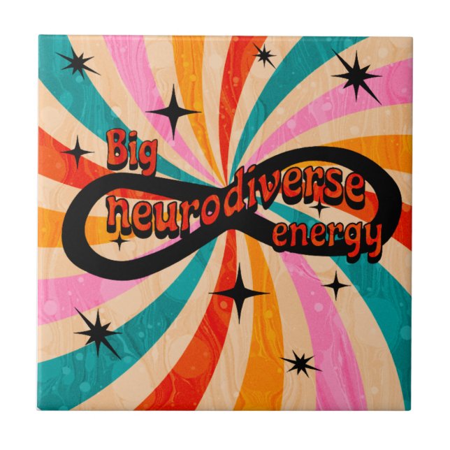 Azulejo De Cerâmica Big neurodiverse energy!!! (Frente)